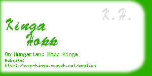 kinga hopp business card